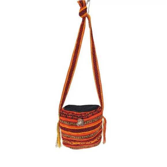 Rukuray Hippie Hobo Bag Boho Crossbody Woven Festival Art To Wear Tribal Y2K - Picture 2 of 14